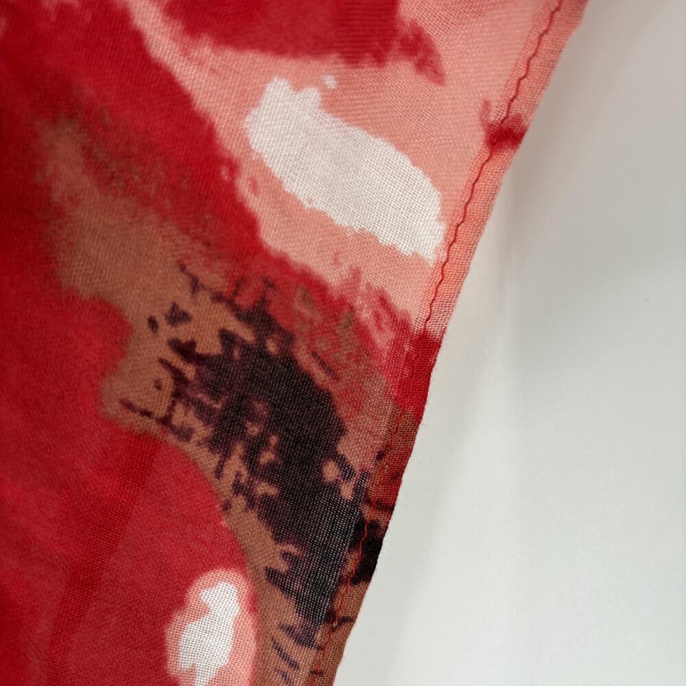 Moss Rose Kimono Cardigan Womens One Size Red Floral Sheer Lightweight Cover Up - Picture 7 of 8